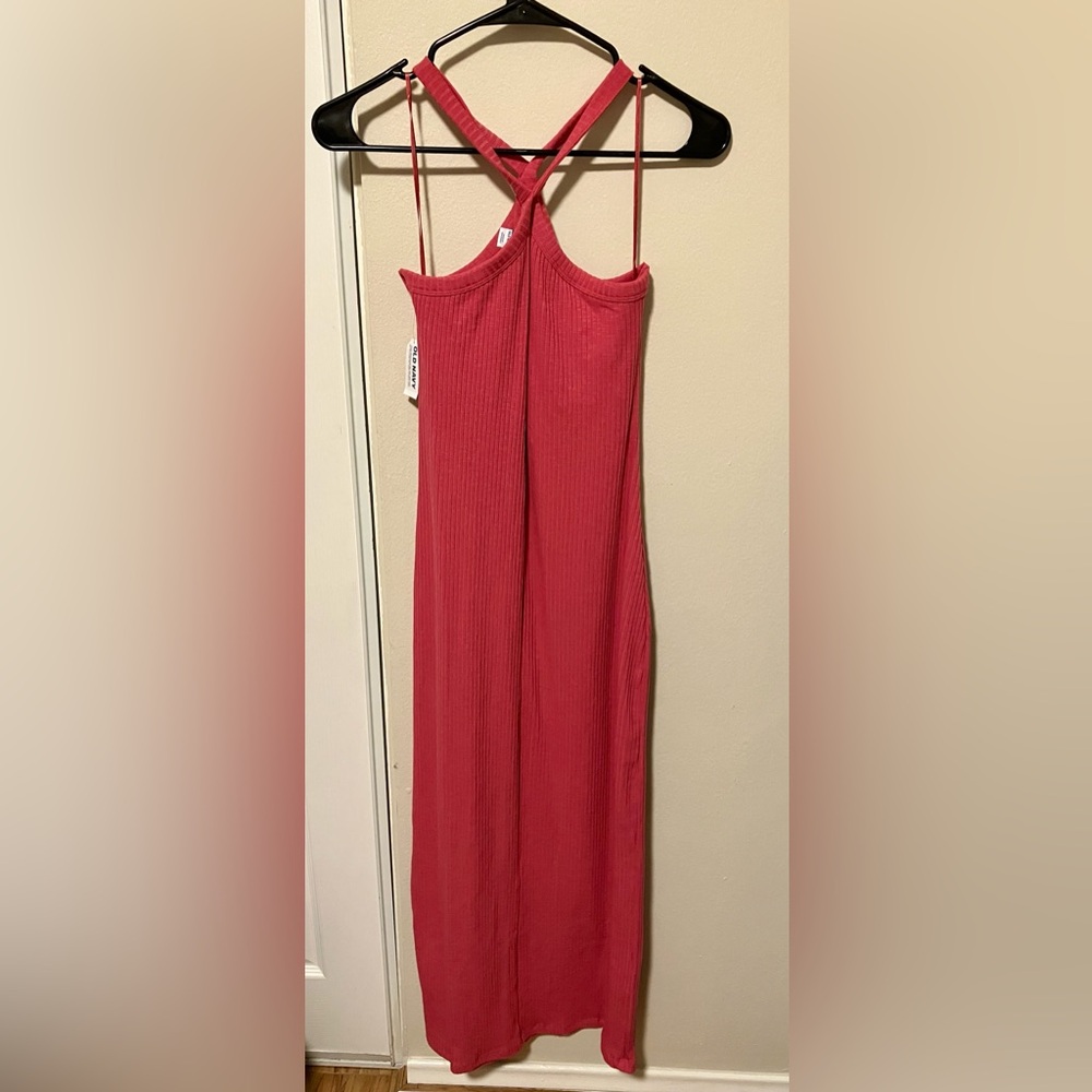 Old Navy NWT Halter Dress Side Slit Chic Coquette Summer Boho L Tall